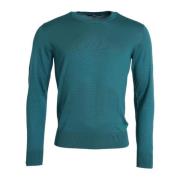 Dolce & Gabbana Mörkgrön Silk Crew Neck Tröja Green, Herr