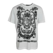 Dolce & Gabbana Lion Crown Logo Cotton Crewneck T-shirt White, Herr