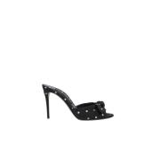 Dolce & Gabbana Polka Dot Mule Sandaler med Båge Black, Dam