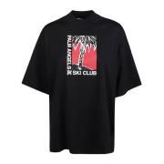 Palm Angels Ski Club Oversize T-shirt White, Dam