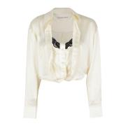 T by Alexander Wang Klassisk Button Down Skjorta White, Dam