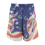 SKY High Farm Grafiskt Tryck Perforerade Nylonshorts Multicolor, Herr