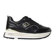 Liu Jo Läder Logo Sneakers Stiligt Komfort Black, Dam