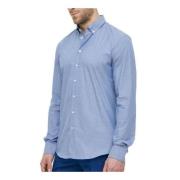 Calvin Klein Blå Geometrisk Button-Up Skjorta Blue, Herr