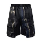 Fendi Svarta Linne Bomulls Shorts Aw23 Multicolor, Herr