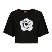 Kenzo Cropped Boxy T-Shirt Black, Dam