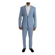 Dolce & Gabbana Italiensk Slim Fit 2-Delat Kostym Blue, Herr