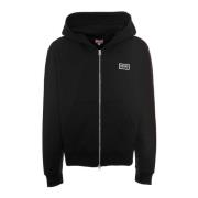 Kenzo Bicolor Hoodie Streetwear Stil Black, Herr