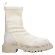 Estro Elegant Beige Läder Slip-on Ankelboots Beige, Dam