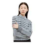 Burberry Houndstooth Ullblandad Tröja Gray, Dam