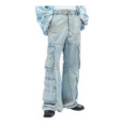 Diesel Cargo Jeans i handfärgad finish Blue, Herr