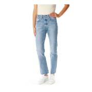 Levi's Högmidjade Straight Fit Jeans Blue, Dam