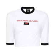 Jean Paul Gaultier Vit Twisted Ringer Tee White, Dam