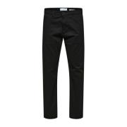 Selected Homme Cropped Trousers Black, Herr