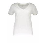 Gant Vit Bomull Logo T-shirt White, Dam
