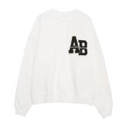 Anine Bing Mysig Sweatshirt med Monogramdetalj White, Dam