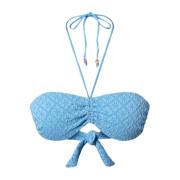 Twinset Ljusblå Broderad Bad Bandeau Blue, Dam