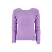 Kaos Ullblandning Crew Neck Sweater Purple, Dam