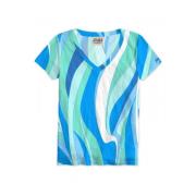 MC2 Saint Barth Vågtryck Linne T-shirt Eloise Multicolor, Dam