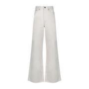 Calvin Klein Wide Leg Ecru Jeans White, Dam