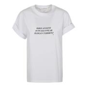 Victoria Beckham Vit T-shirt med Svart Text White, Dam