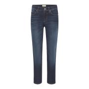 Cambio Klassiska Mörkblå Denim Cropped Jeans Blue, Dam