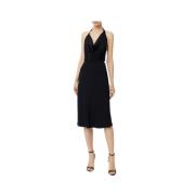 Elisabetta Franchi Svart Jacquard Midi Klänning Black, Dam