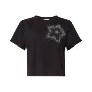 Liu Jo Svart Spets T-shirt Black, Dam