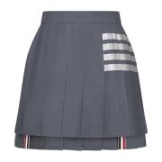 Thom Browne Veckad Ull Mini Kjol Gray, Dam