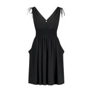 Jane Lushka Sommar Jersey Klänning Svart Black, Dam