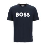 Boss Logo Print T-Shirt Blue, Herr