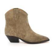 Isabel Marant Västernstil Mocka Ankelboots med Sidoloopar Beige, Dam