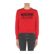 Moschino Crew Neck Sweater Red, Dam