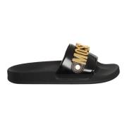 Moschino Enkla Slides Sandaler Black, Dam