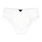 Prada Bomull Boxer Briefs Logo Metallplatta White, Herr