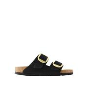 Birkenstock Stora Spännen Sandaler i Slät Lammhud Black, Dam