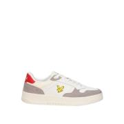 Lyle & Scott Vit Röd Läder Sneakers White, Herr