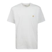 Carhartt Wip Chase Vit Bomull Logo T-shirt White, Herr