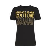 Versace Jeans Couture Färgstark T-shirt för kvinnor Black, Dam