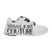 Versace Jeans Couture Vita lädersneakers med lackeffekt - Storlek 44 W...