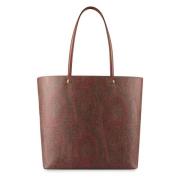 Etro Essential Maxi Tote med Jacquard Paisley Brown, Dam