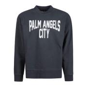 Palm Angels Sweatshirts Hoodies Gray, Dam