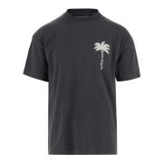 Palm Angels Bomull T-shirt med Palm Detalj Gray, Herr