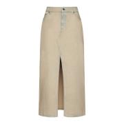 Filippa K Beige Denimkjol med Logodetalj Beige, Dam