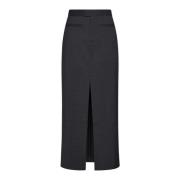 Filippa K Front Slit Tailored Skirt Gray, Dam