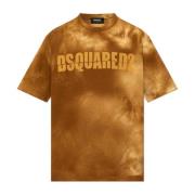 Dsquared2 T-shirt med logotyp Brown, Herr