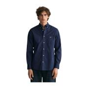 Gant Klassisk Poplin Skjorta med 80-tals Inspirerad Patch Blue, Herr