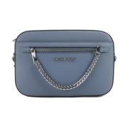 Michael Kors Denim Läder Crossbody Väska med Kedja Blue, Dam