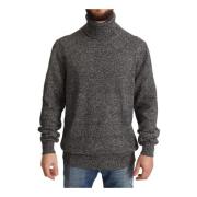 Dolce & Gabbana Lyxig Cashmere Turtleneck Sweater Grå Gray, Herr