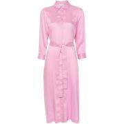 Peserico Randig skjortklänning med kedjedetalj Pink, Dam